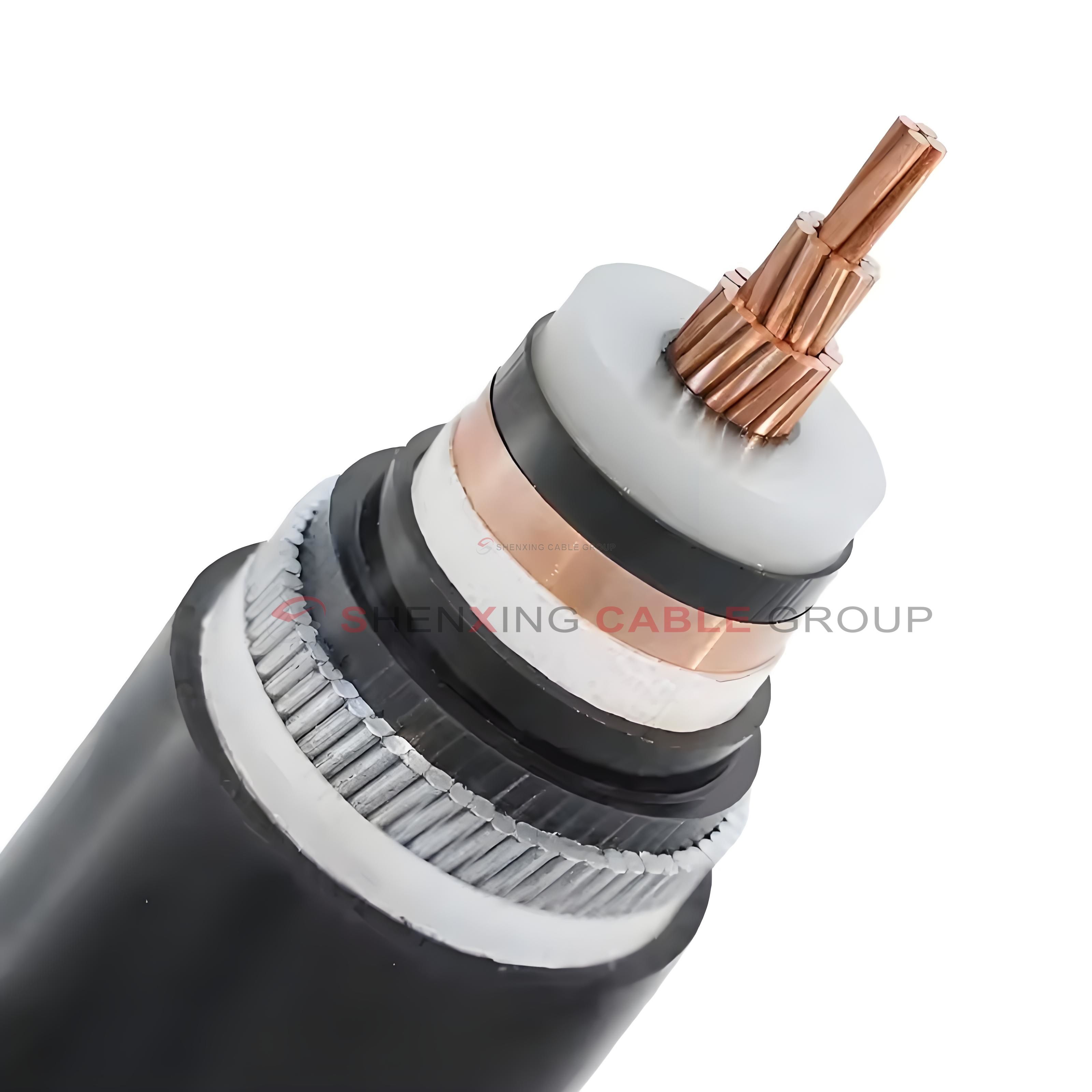 Copper core XLPE insulated PE sheathed fine steel wire armored power cable
