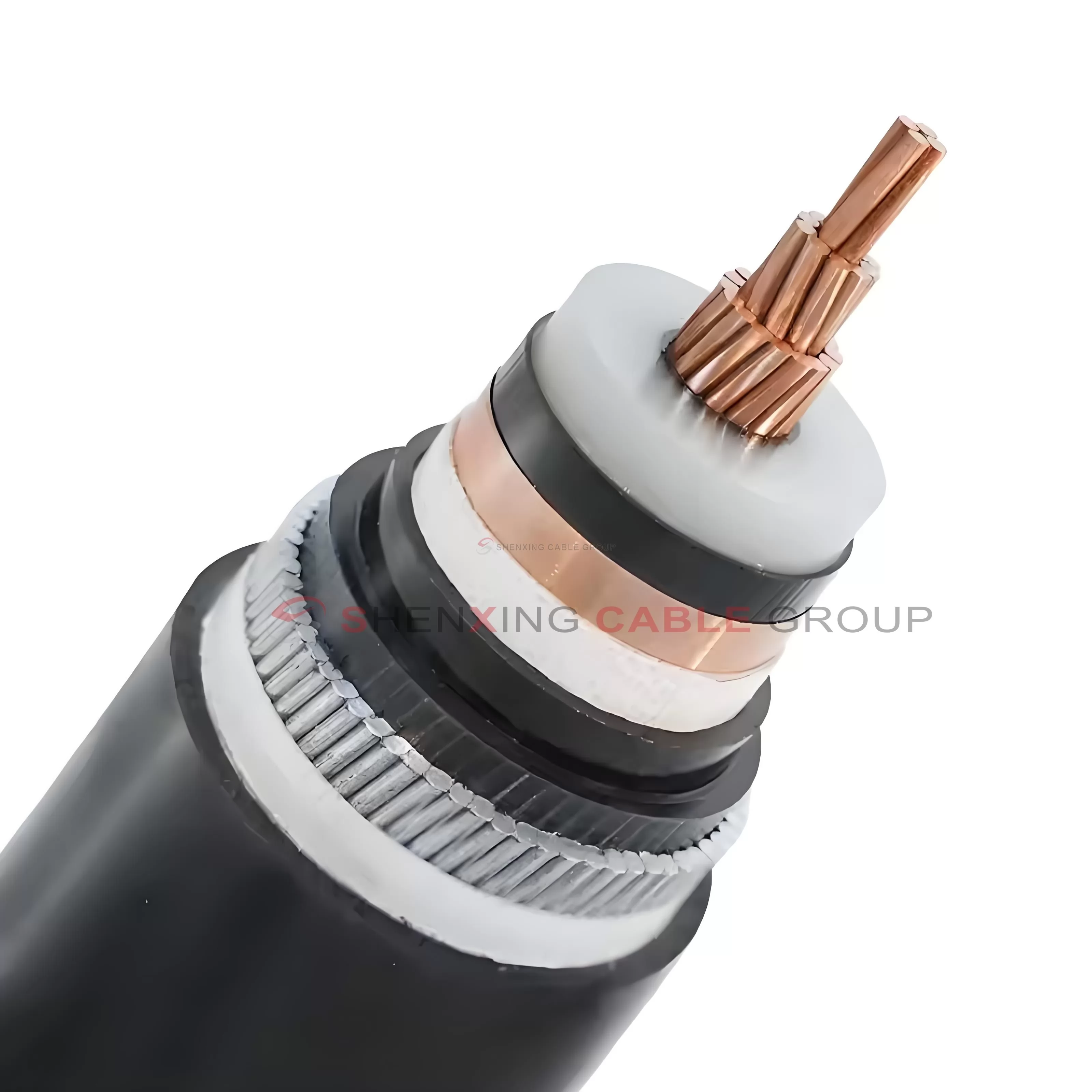 Copper core XLPE insulated PE sheathed fine steel wire armored power cable