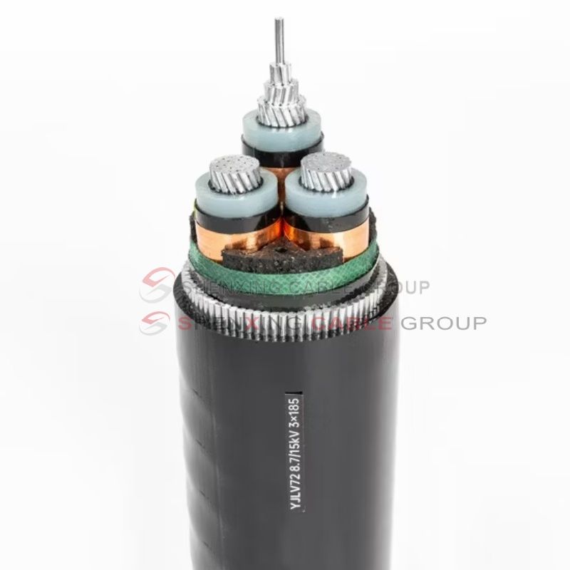 Copper core XLPE insulated PE sheathed fine steel wire armored power cable