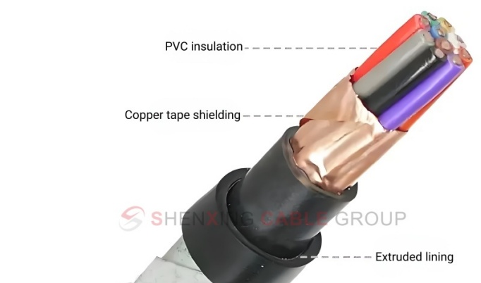Multi-core armored control flexible cable