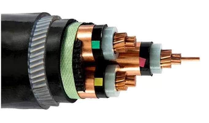 Copper core XLPE insulated PE sheathed fine steel wire armored power cable