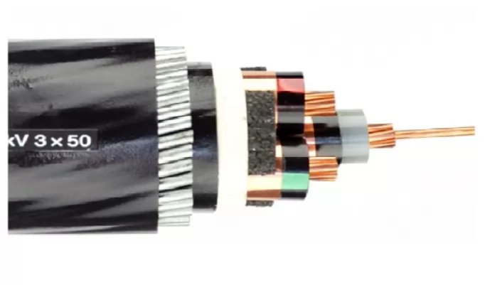 Copper core XLPE insulated PE sheathed fine steel wire armored power cable