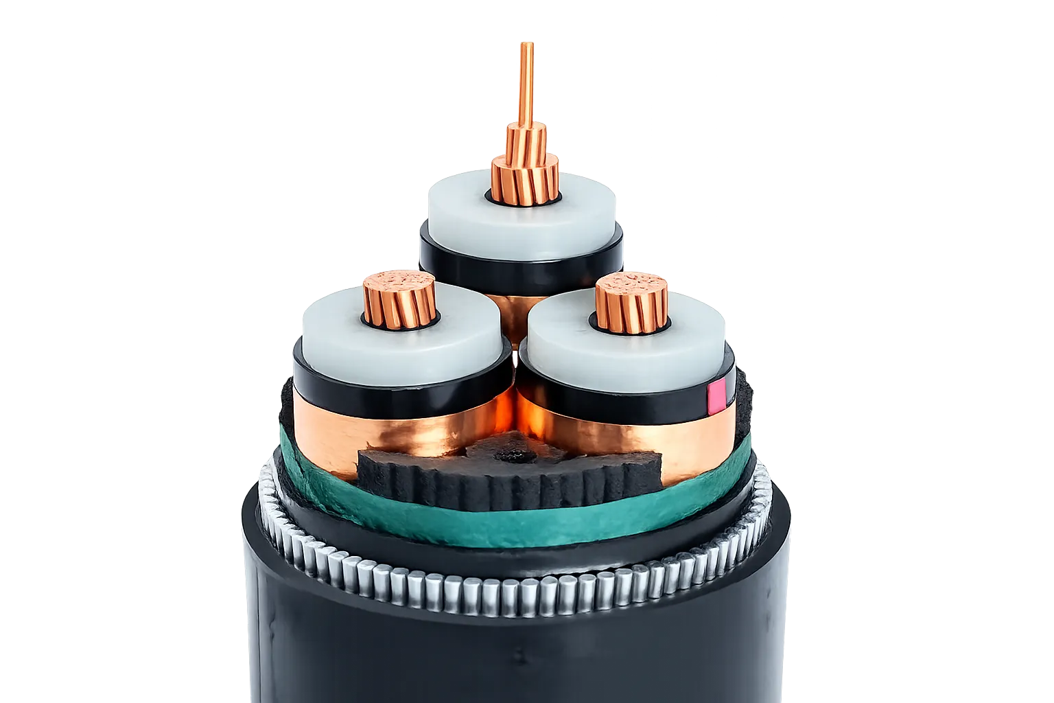 Copper core XLPE insulated thin round steel wire armored PVC sheathed power cable